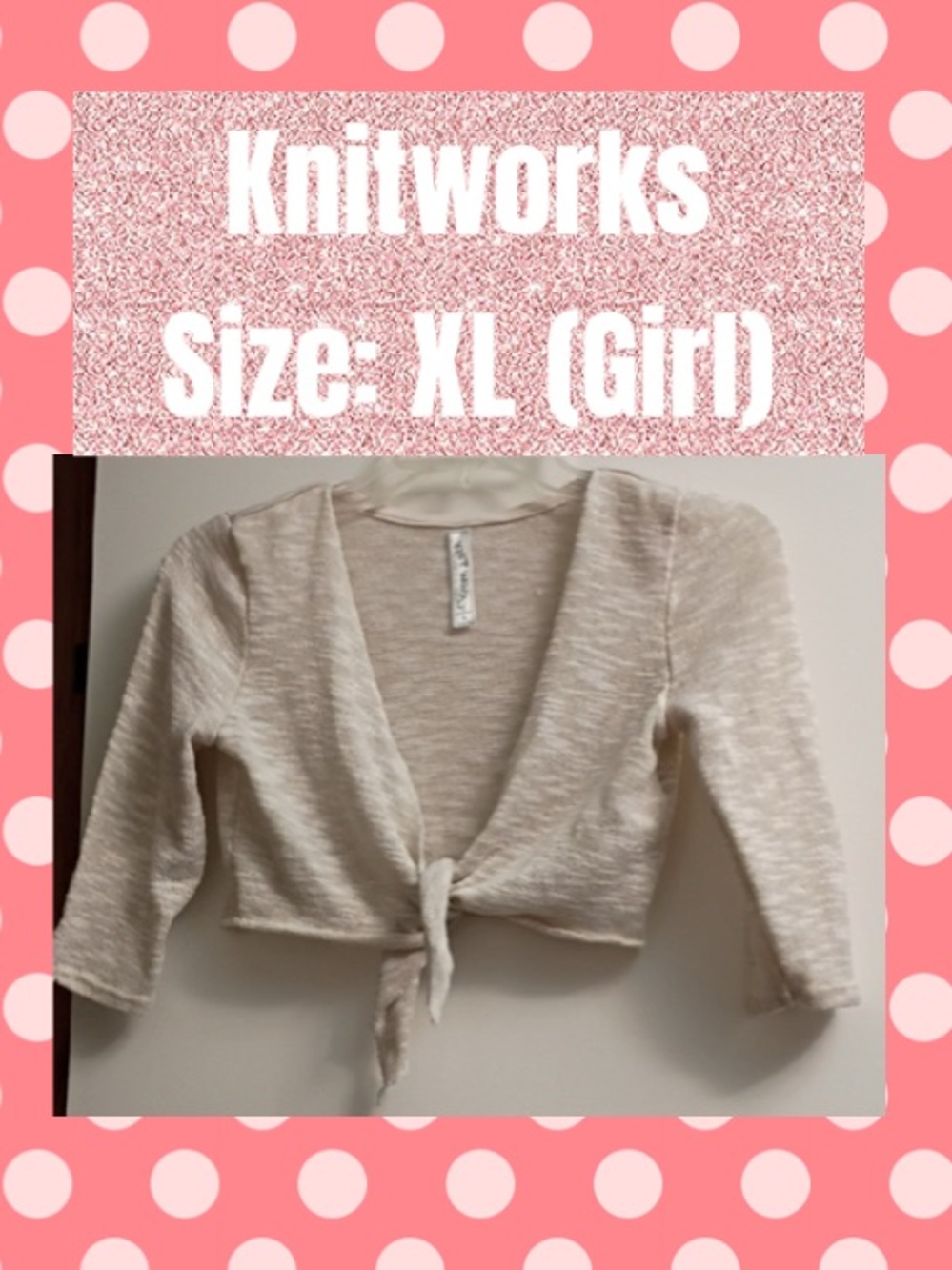 Knitworks Cream Metallic-Knit Open Cardigan
